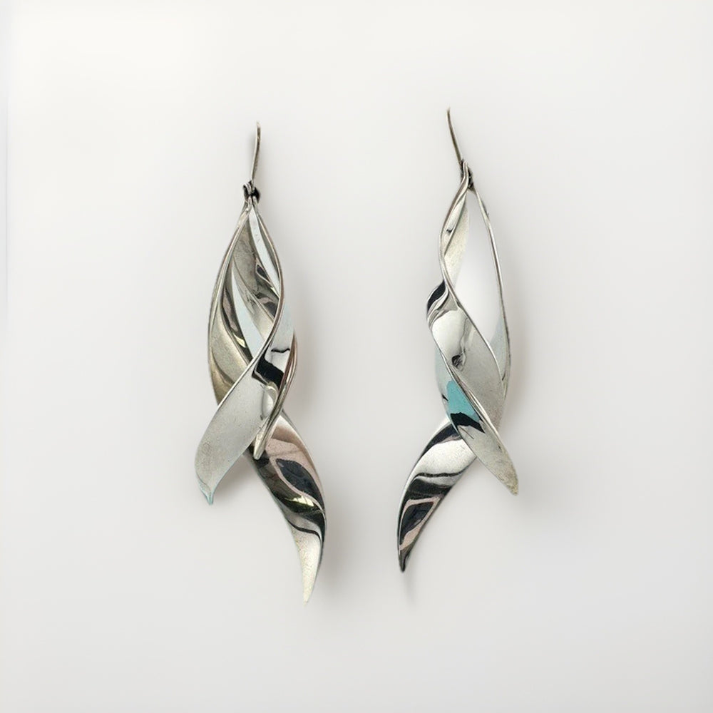 RARE Tiffany & Co. Frank Gehry Willow Triple Drop Earrings Sterling Silver