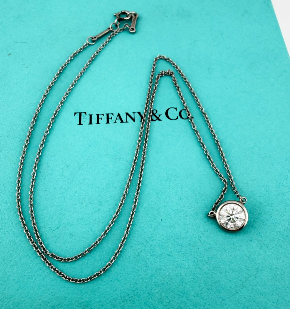 Tiffany & Co. ~0.70 Elsa Peretti Diamonds by the Yard Platinum Necklace 16
