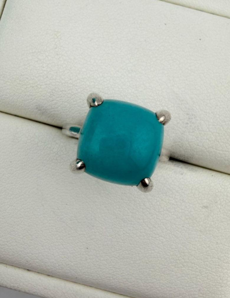 Tiffany & Co. Amazonite Sugar Stack Cabochon Ring Paloma Picasso Size 6