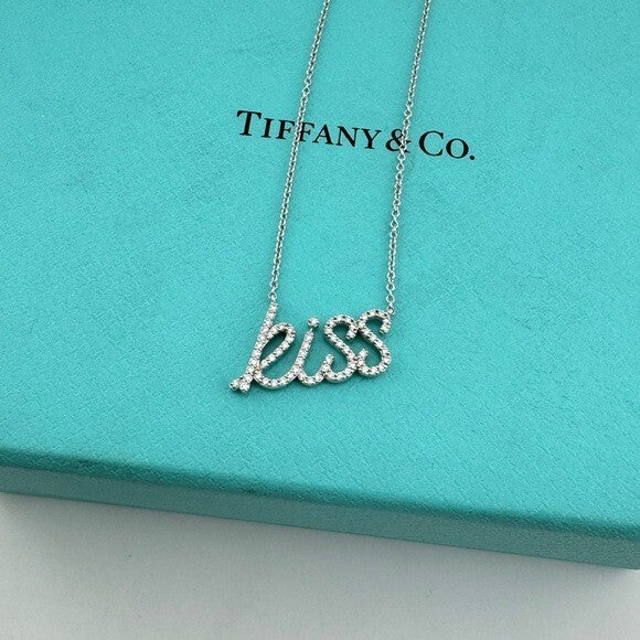 Tiffany & Co. Paloma Picasso Graffiti Kiss Diamond Necklace 18k White Gold